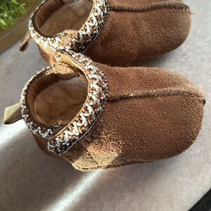 UGG Brown Kids Shoes with Patterned Trim